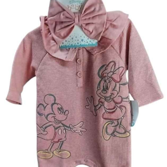 NWT Disney 2 Pc Pink Kids Minnie Mouse Set ~0-3M - Picture 3 of 4
